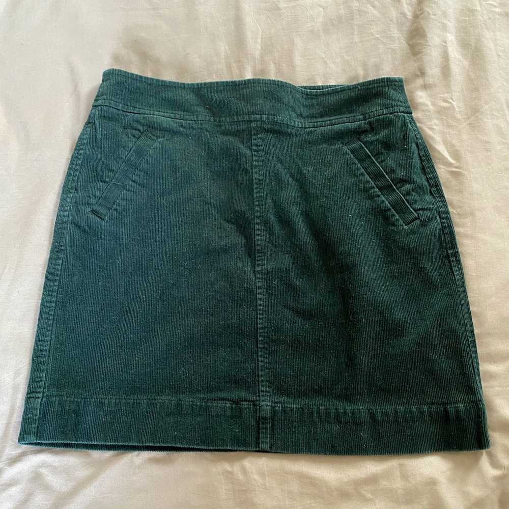 Ann Taylor LOFT Green Cord Corduroy Skirt